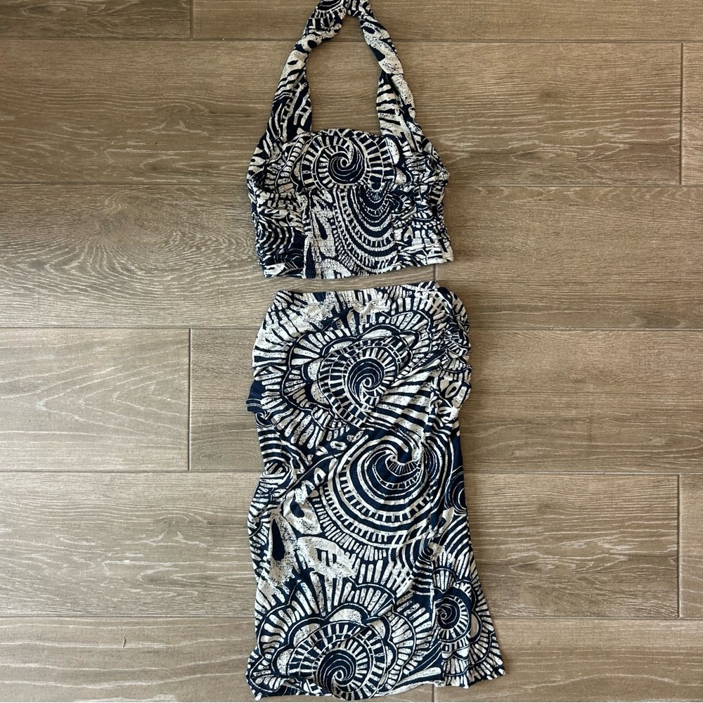 Fun Navy And White Patterned Two Piece Set! - image 2